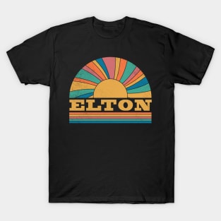 Graphic Elton Proud Name Distressed Birthday Retro Style T-Shirt